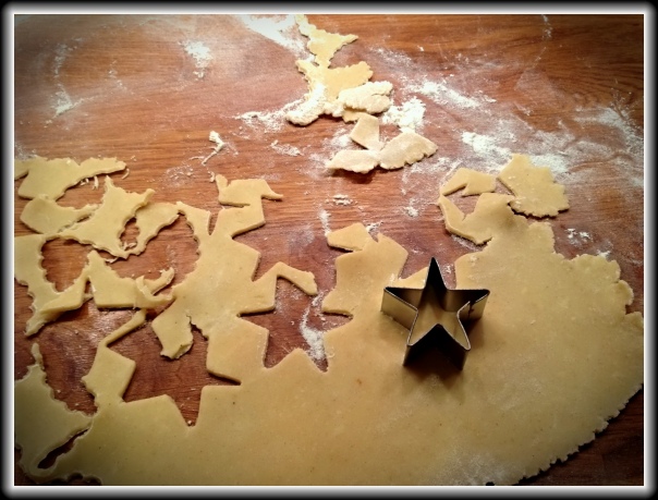 Cut stars the size of the pie holes out of the pastry scraps...DON'T RE-ROLL...it'll taste like shit!